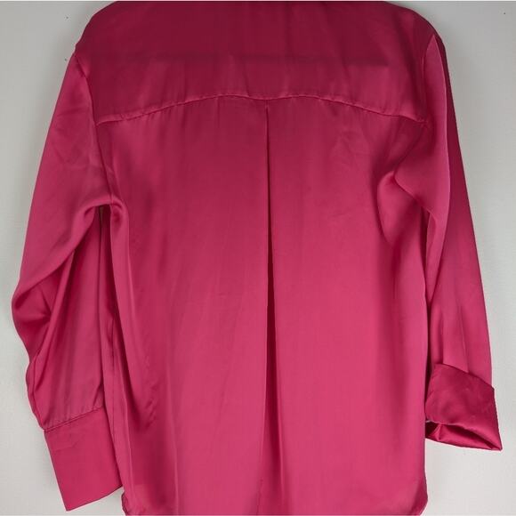 NWOT Zara Hot‎ Pink Satin feel Blouse - Picture 6 of 8